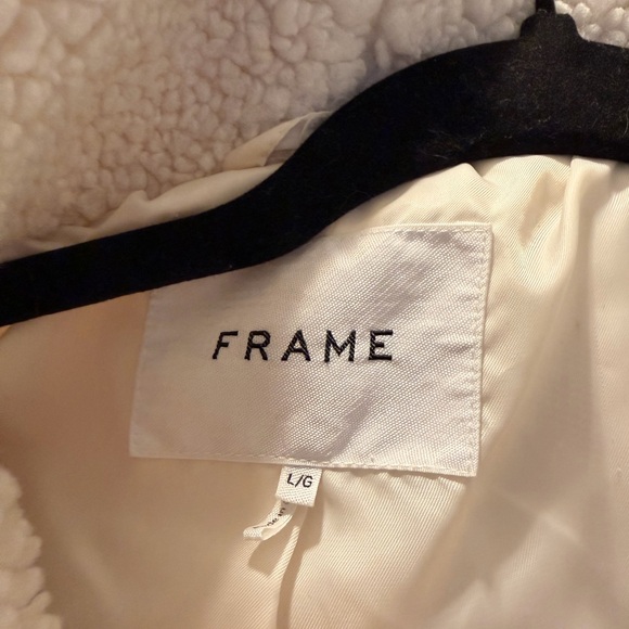 Frame Denim Cream Sherpa Jacket - Picture 2 of 4